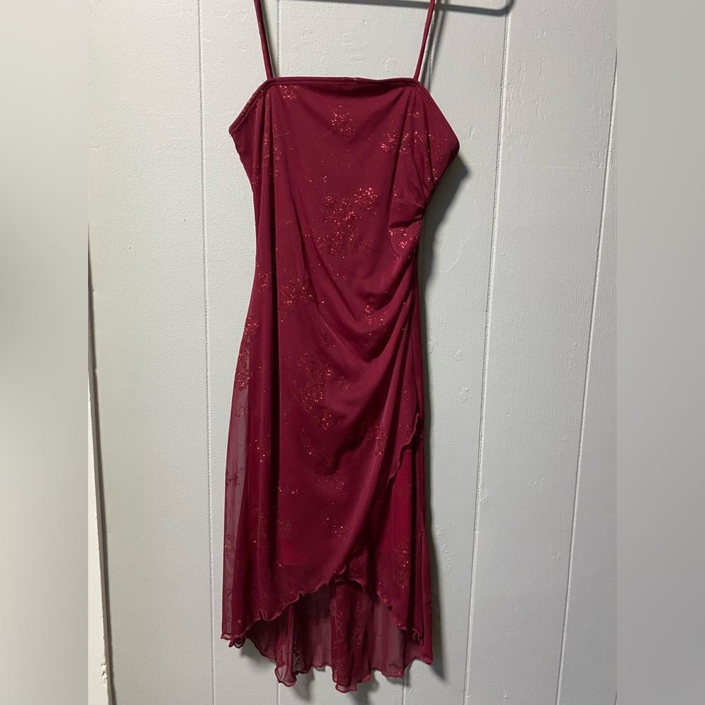 Dark red semi formal dress / homecoming dress